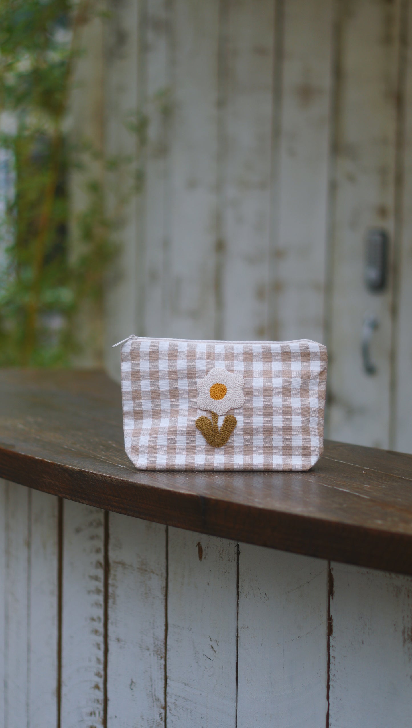 Floral + Gingham Makeup Case