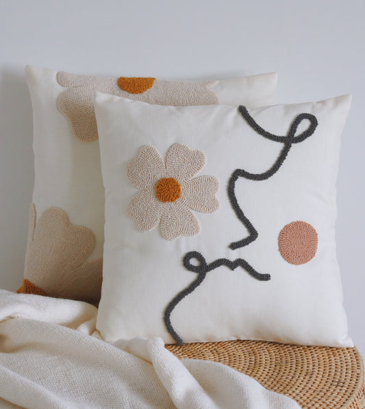 One Line Daisy Cushion