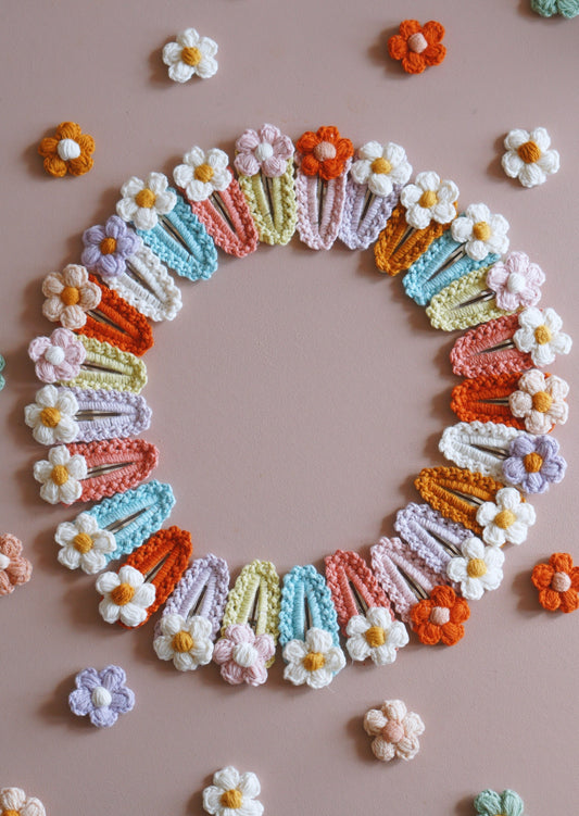 Handmade Crochet Flower Hair Clips (Set of 2)