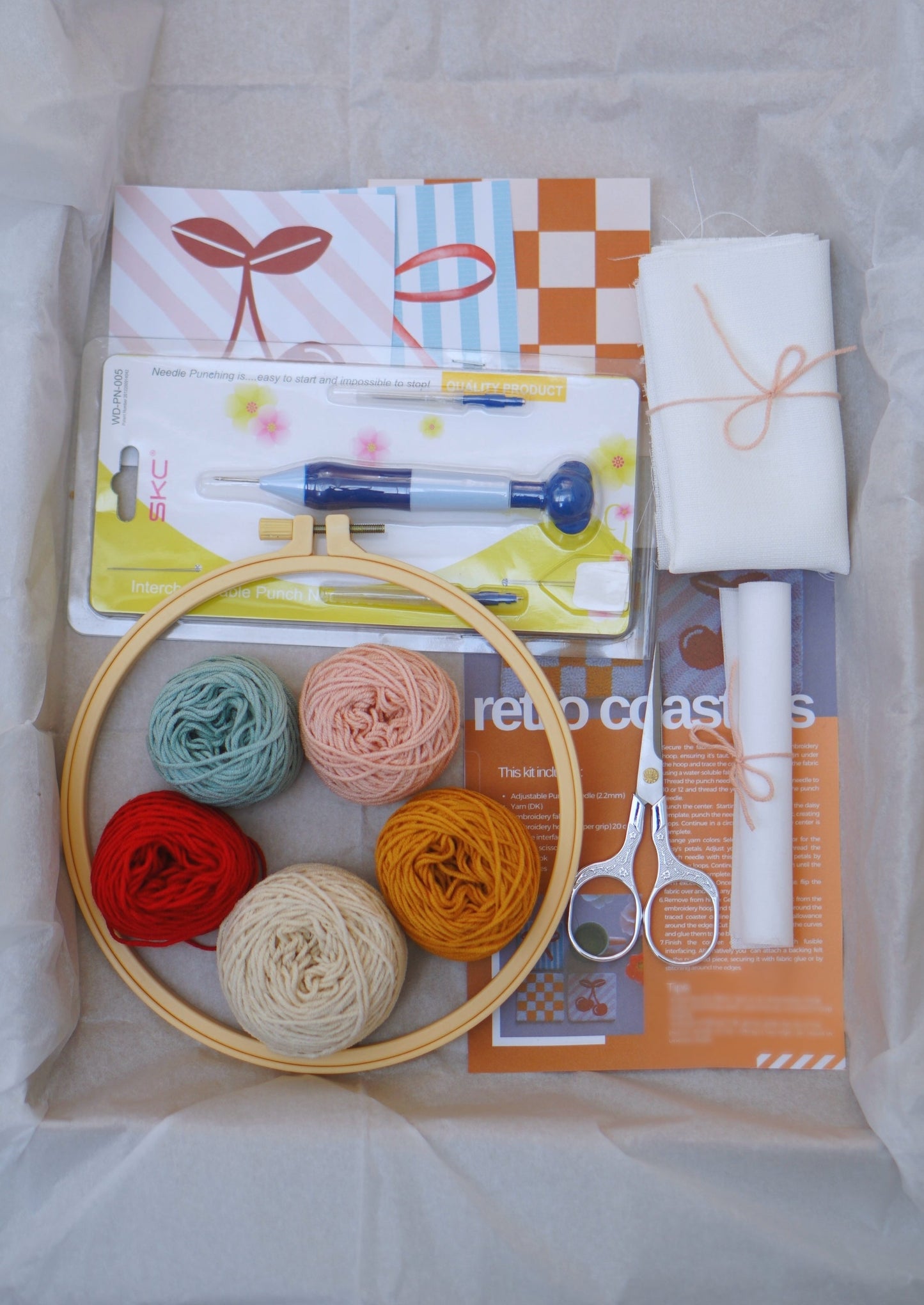 Retro Coasters Punch Needle kit